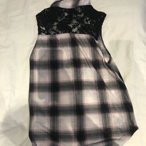 Plaid tank top vest